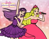 Dibujo Barbie y la princesa cantando pintado por gabrielars
