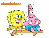 Bob Esponja y Patricio en bañador