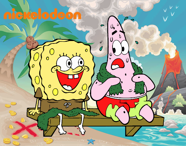 Bob Esponja y Patricio en bañador