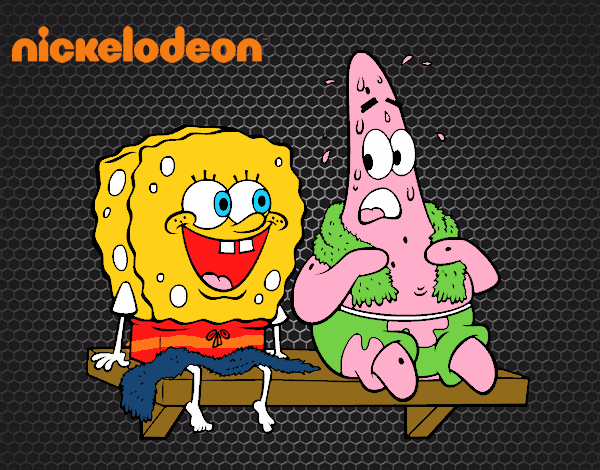 Bob Esponja y Patricio en bañador