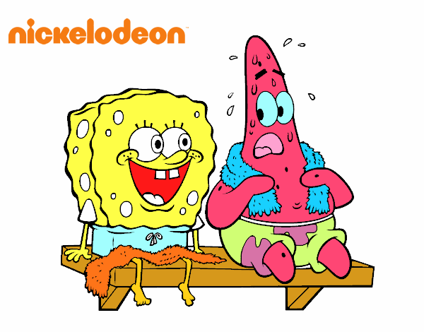 Bob Esponja y Patricio en bañador