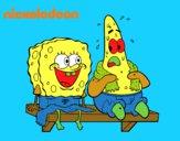 Bob Esponja y Patricio en bañador