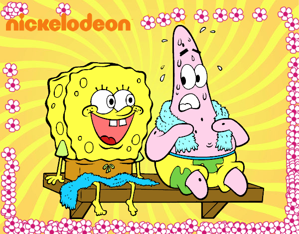 Bob Esponja y Patricio en bañador