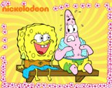 Dibujo Bob Esponja y Patricio en bañador pintado por gaturr