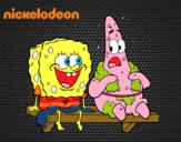 Bob Esponja y Patricio en bañador