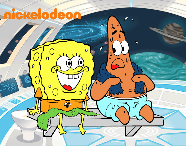 Bob Esponja y Patricio en bañador