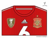 Dibujo Camiseta del mundial de fútbol 2014 de España pintado por Evil