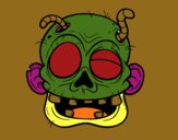 Dibujo Cara de zombie con gusanos pintado por Hulk5