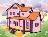 Dibujo Casa con porche pintado por LunaLunita