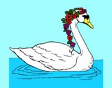 Cisne con flores