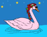 Dibujo Cisne con flores pintado por LunaLunita