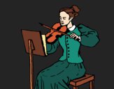 Dibujo Dama violinista pintado por luhDango