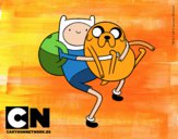 Finn y Jake abrazados