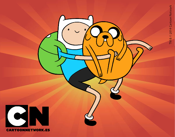 Finn y Jake abrazados