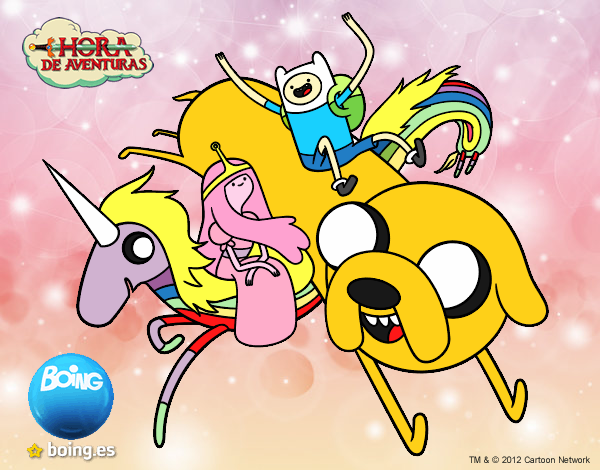 Finn y Jake con la Princesa Chicle