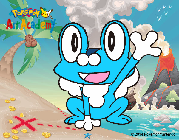 Froakie saludando