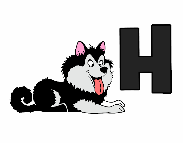 Dibujo H de Husky pintado por Aiyan