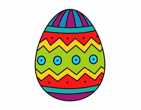 Dibujo Huevo de Pascua con estampados pintado por Valepxndx