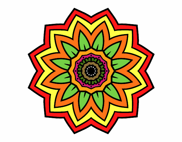 Dibujo Mandala flor de girasol pintado por Pepota67