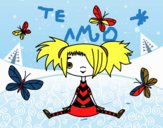 Niña con mariposas