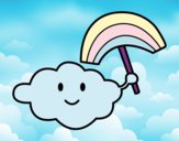 Dibujo Nube con arcoiris pintado por queyla