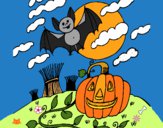 Dibujo Paisaje de Halloween pintado por LunaLunita