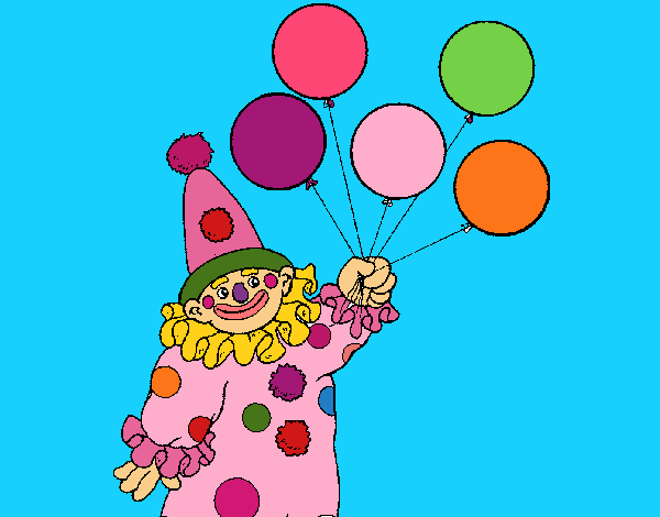 Dibujo de Payaso con globos pintado por Lunalunita en  el día  04-08-15 a las 04:57:04. Imprime, pinta o colorea tus propios dibujos!