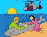 Dibujo Rescate ballena pintado por LunaLunita