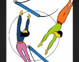 Dibujo Trapecistas saltando pintado por CHIKIBOOM