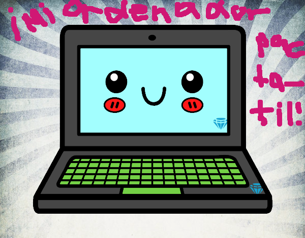 ORDENADOR PORTATIL SONRIENTE