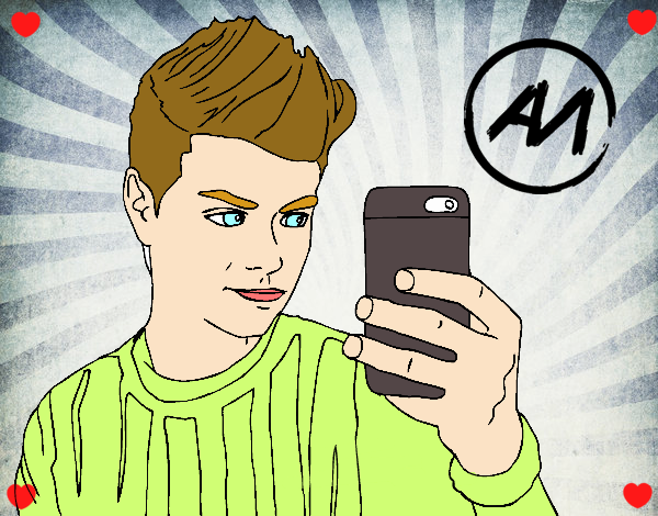 Dibujo Abraham Mateo selfie pintado por arody