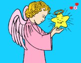 Dibujo Ángel y estrella pintado por LunaLunita