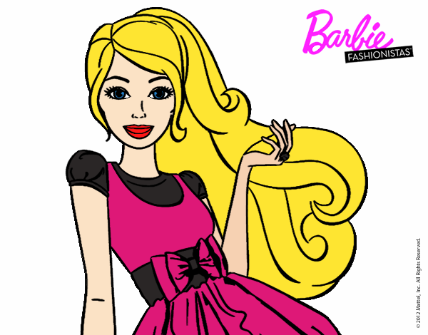 Barbie con su vestido con lazo