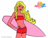 Barbie con tabla de surf