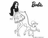 Barbie paseando a su mascota