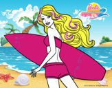 Dibujo Barbie surfera pintado por maryelik
