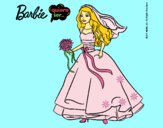 Dibujo Barbie vestida de novia pintado por LunaLunita