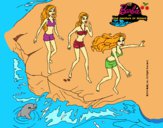 Dibujo Barbie y sus amigas en la playa pintado por LunaLunita