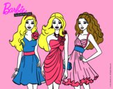 Dibujo Barbie y sus amigas vestidas de fiesta pintado por maryelik