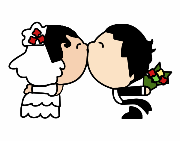 Beso de recién casados