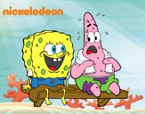 Bob Esponja y Patricio en bañador