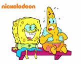 Bob Esponja y Patricio en bañador