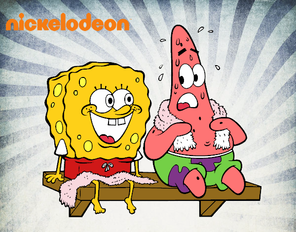 Bob Esponja y Patricio en bañador