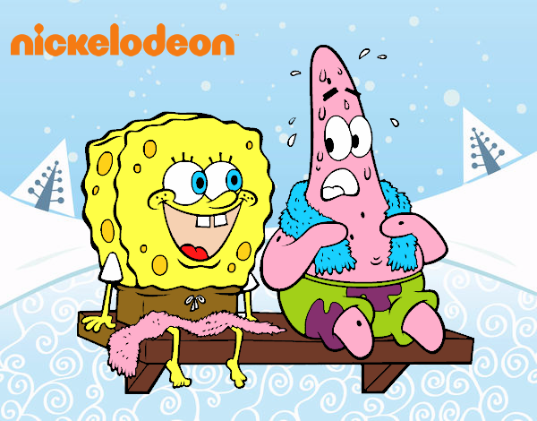 Bob Esponja y Patricio en bañador