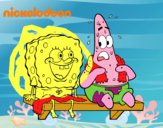 Bob Esponja y Patricio en bañador