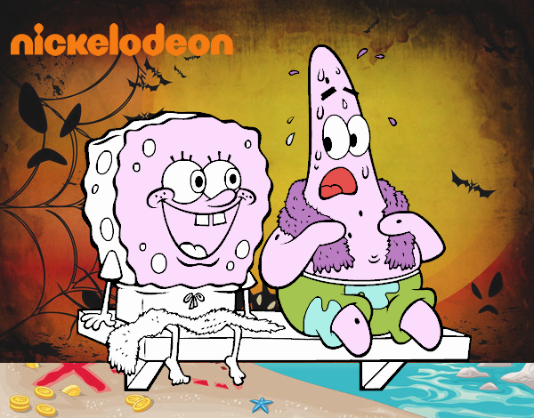 Bob Esponja y Patricio en bañador