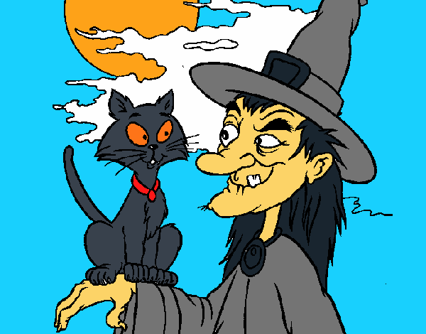 Bruja y gato