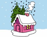 Dibujo Casa en la nieve pintado por LunaLunita
