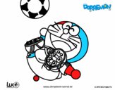 Dibujo Doraemon futbolista pintado por gabrielcos