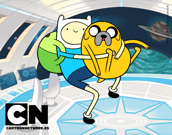 Finn y Jake abrazados